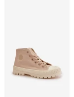 Trampki Damskie Z Cholewką Za Kostkę Big Star OO274006 Beżowe