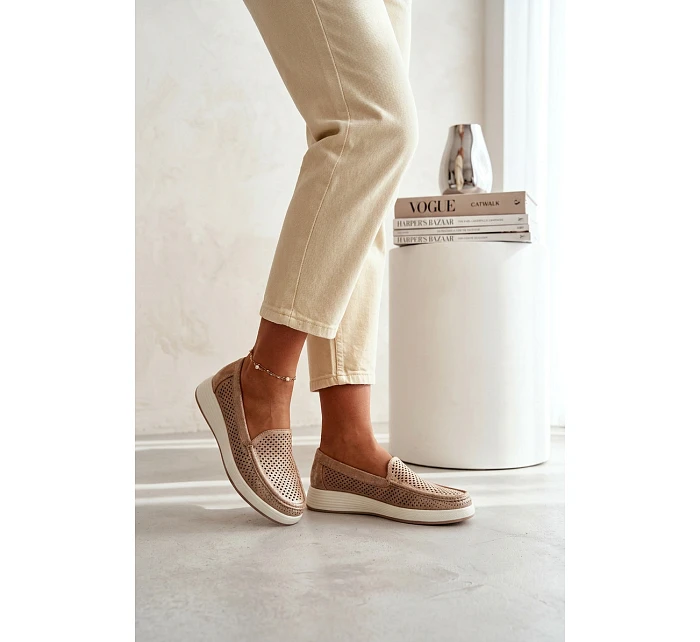 Dámské krajkové mokasíny Sergio Leone MK097H zlaté