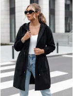 Dámský dlouhý kabát s kapucí černý Dstreet model 21980432 - FashionStreet Dámský dlouhý kabát s kapucí černý Dstreet model 21980432 - FashionStreet