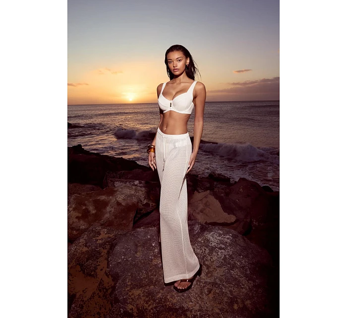 Plážové háčkované nohavice MyWear - SILK WHITE - TRIUMPH SILK WHITE - TRIUMPH