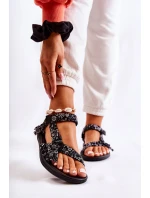 Damskie Sandały Na Rzepy Czarne Venna