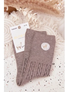 Dlouhé vlněné dámské ponožky šedé