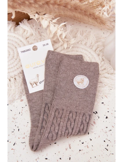 Dlouhé vlněné dámské ponožky šedé