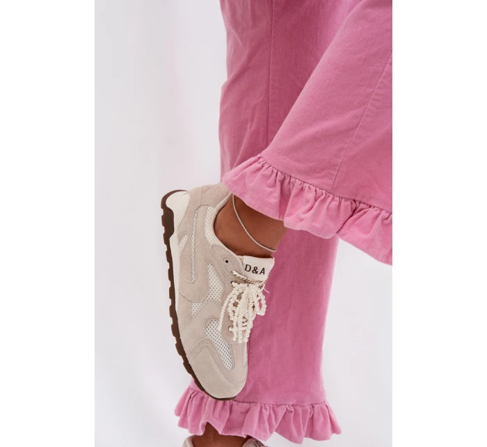 Dámské kožené semišové tenisky MK61-0705 šedé