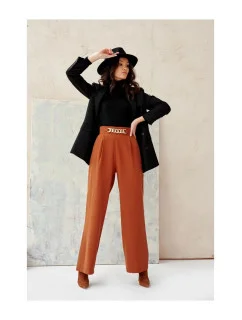 Dámské kalhoty model 18987997 Tmavě hnědá Roco - Roco Fashion