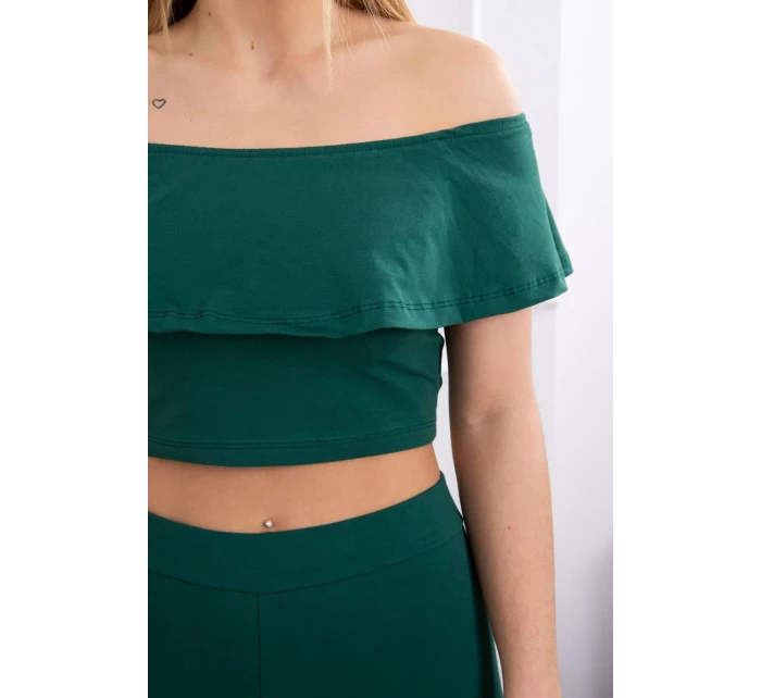 Sada s volánom tmavo zelená