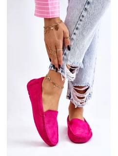 Zamszowe Mokasyny Damskie Fuksja Morreno