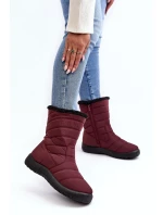 Wysokie Damskie Ocieplane Śniegowce Bordowe Luxina