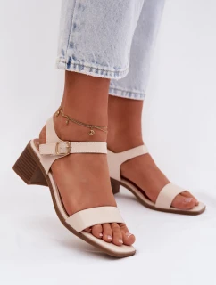 Dámské sandály Eko Kůže na klínu Béžové model 21961044 - Boto