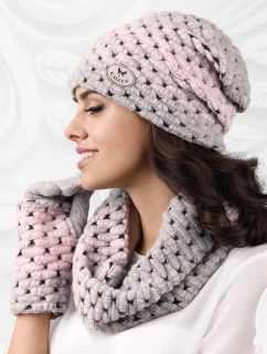 Dámska čiapka ružová a sivá - Kamea