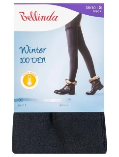 Dámske zimné pančuchy, extra teplé WINTER 100 DEN - BELLINDA - čierne