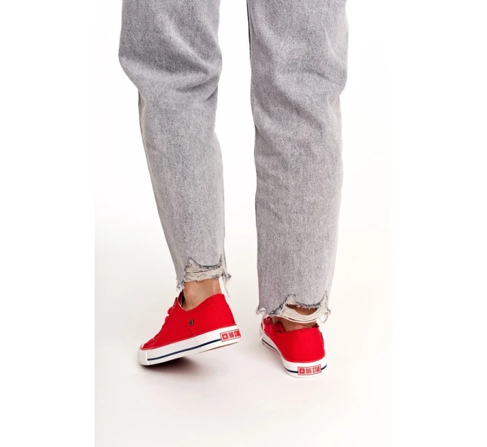 Damskie Klasyczne Niskie Trampki Big Star DD274339 Czerwone Damskie Klasyczne Niskie Trampki Big Star DD274339 Czerwone
