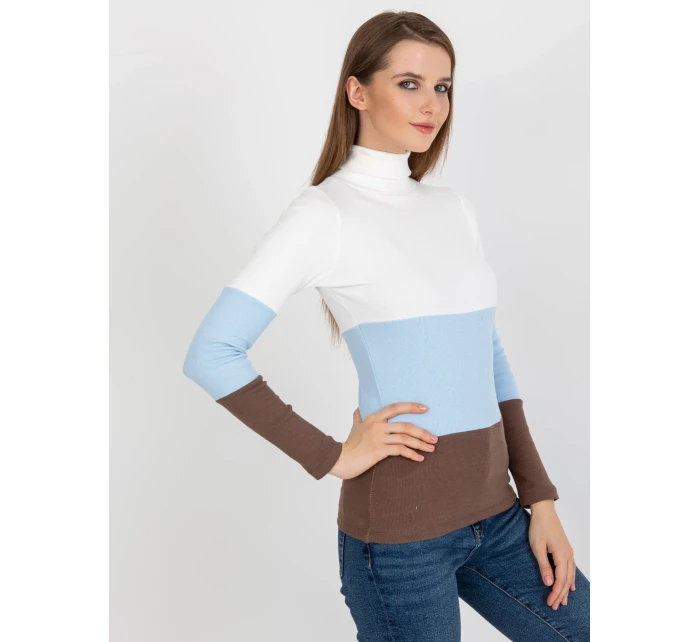 Dámska blúzka RV BZ 8465 1.37P biela a modrá - FPrice Dámska blúzka RV BZ 8465 1.37P biela a modrá - FPrice