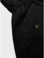 Dámska čierno-béžová džínsová bunda s rukávmi Way Mode (WD202301)