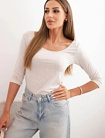 Tričko s okrúhlym výstrihom s béžovými odleskami