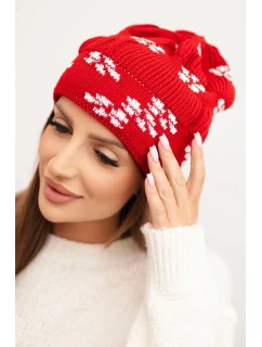 Dámská zimní čepice z vlny s krystaly model 21750434 grafitová - K-Fashion