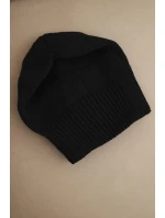 Dámská zimní čepice z vlny s žebrovaným vzorem černá model 21783015 - K-Fashion