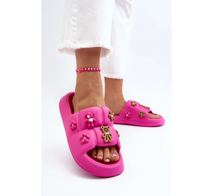Dámské pěnové pantofle s ozdobami fuchsie model 21648929 - Boto Dámské pěnové pantofle s ozdobami fuchsie model 21648929 - Boto