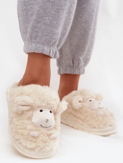 Dámské Kožešinové Pantofle Ovce Béžové Sylline
