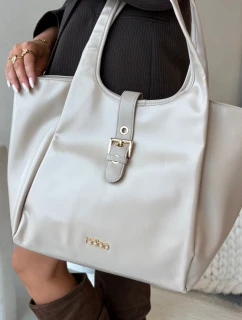 Dámska nákupná taška so sponou Nobo - svetlo béžová