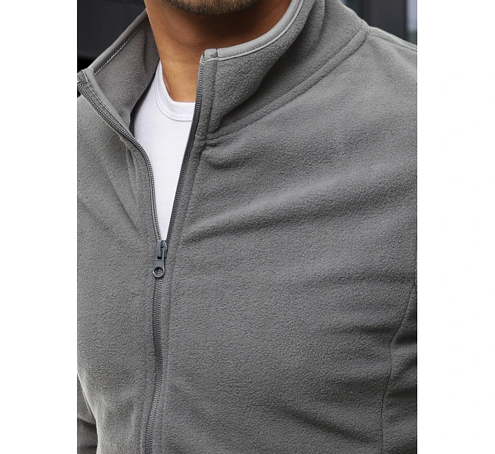 Pánska svetlosivá mikina na zips FashionStreet BX4773