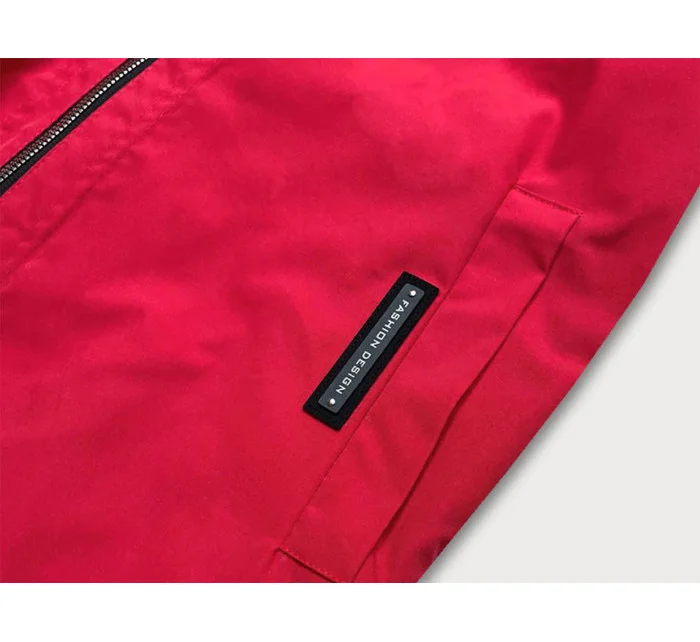 Jednoduchá červená dámska bunda (B8017-4)