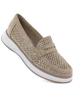 Dámská zlatá prolamovaná obuv  model 22078931 - LEONE