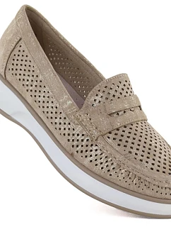 Dámská zlatá prolamovaná obuv  model 22078931 - LEONE