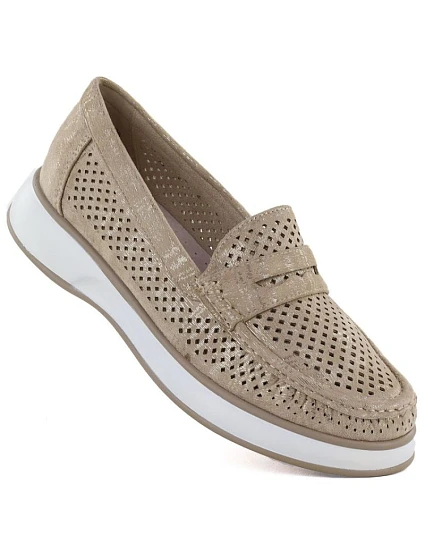 Dámská zlatá prolamovaná obuv  model 22078931 - LEONE