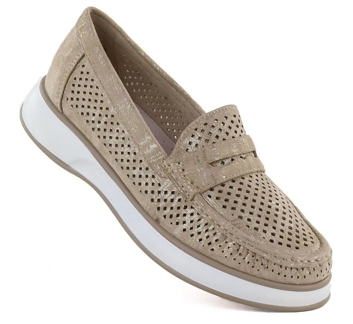 Dámská zlatá prolamovaná obuv  model 22078931 - LEONE