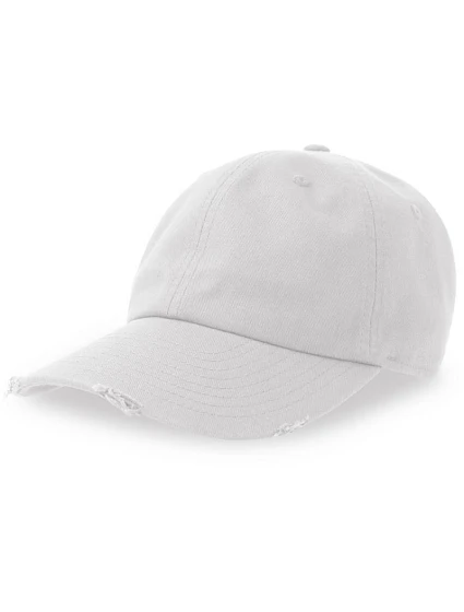 Atlantis Headwear Dad Hat Destroyed-S 6-panelová bejzbalová čiapka 33.0243 biela Atlantis Headwear Dad Hat Destroyed-S 6-panelová bejzbalová čiapka 33.0243 biela