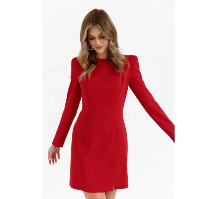 M755 Šaty s modelovaným prešívaním - červené