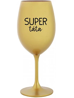 SUPER DAD - zlatý pohár na víno 350 ml