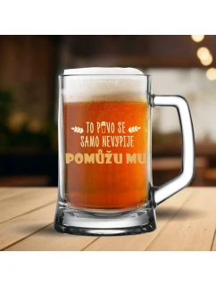 PIVO SA NEDÁ PIT... POMÔŽEM JEMU - pivný pohár 0,5