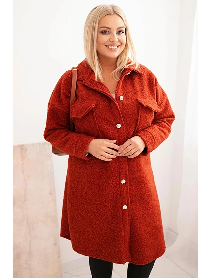 Dámský kabát Plus Size s vlnou  - Kesi model 22077001