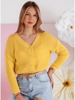 Dámský oversize žebrovaný svetr žlutý Dstreet model 21986109 - FashionStreet