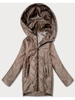 Dámska ľahká prešívaná bunda s kapucňou Goodlookin hnedá (B8588-101)