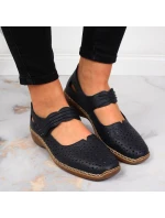 W model 22008934 tmavě modrá kožená polobotka - Rieker