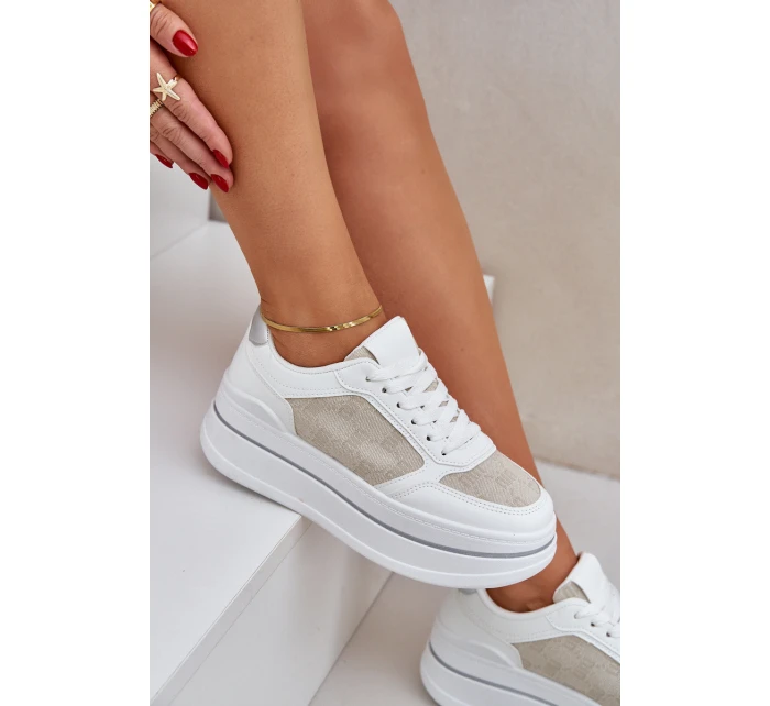 Dámské Tenisky Se Vzorem Bílé model 21683419 - Boto