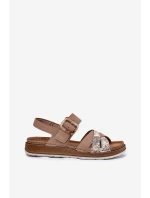 Dámské Sandály S Přezkou Béžové model 21697910 - Inblu