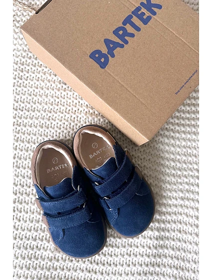 Kožené Dětské Polobotky Barefoot S  Tmavě Modré model 21958949 - Bartek S.A.
