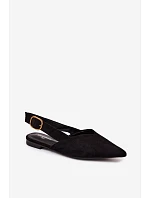 Balerínky so zlatou prackou Eco Suede Black Palerra Balerínky so zlatou prackou Eco Suede Black Palerra