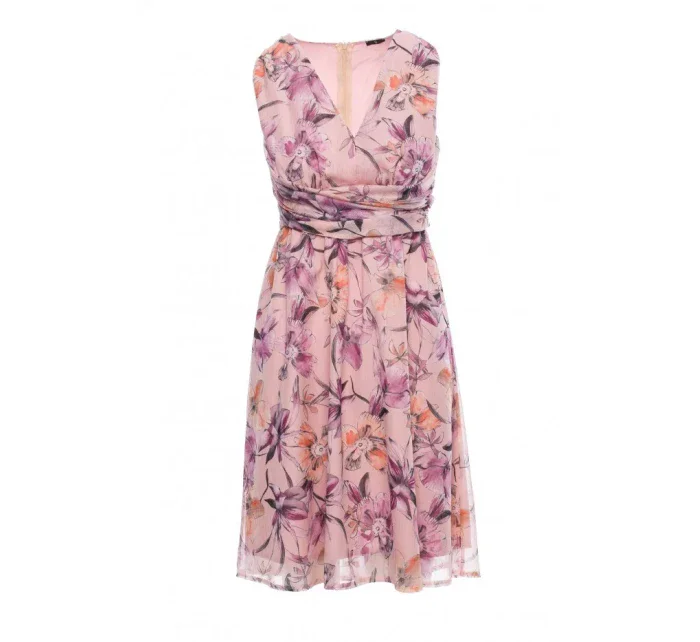 S225 Šifónové šaty s hlbokým výstrihom - model 2