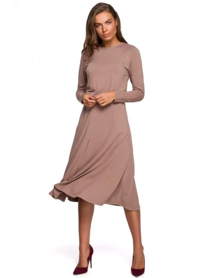model 18328267 Přiléhavé šaty cappuccino - STYLOVE model 18328267 Přiléhavé šaty cappuccino - STYLOVE