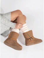 Komfortní dámské sněhule hnědé bez podpatku Komfortní dámské sněhule hnědé bez podpatku