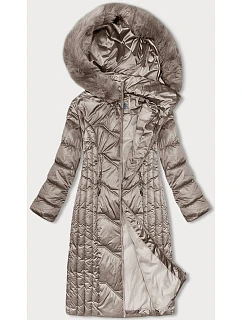 Dlhá zimná bunda slim-fit cappuccino S'west (B8201-12)