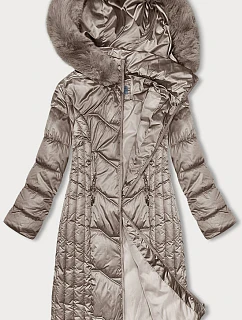 Dlhá zimná bunda slim-fit cappuccino S'west (B8201-12)