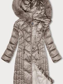 Vypasovaná dlouhá zimní bunda v barvě cappuccino model 21246713 - S'WEST
