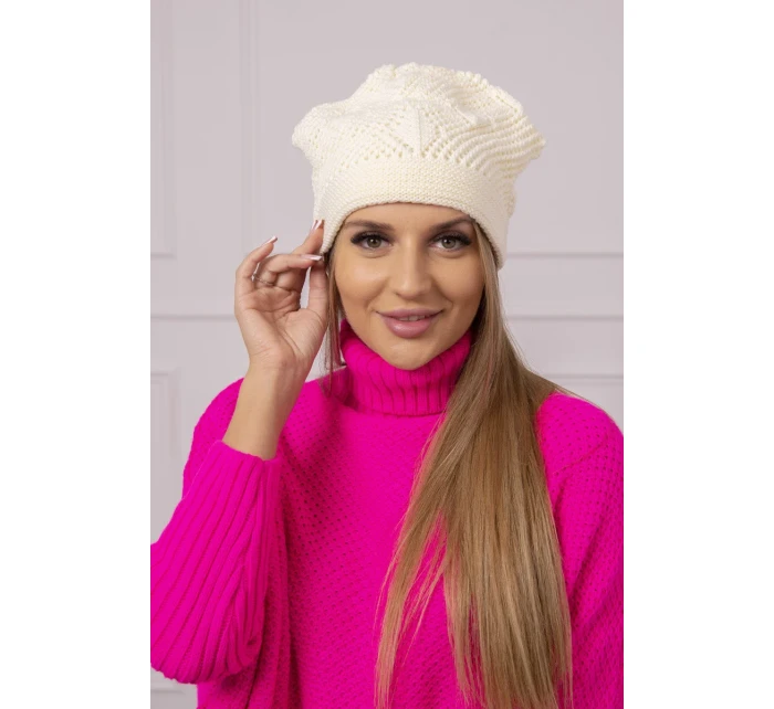 Dámská čepice dark ecru model 18752383 - K-Fashion Dámská čepice dark ecru model 18752383 - K-Fashion