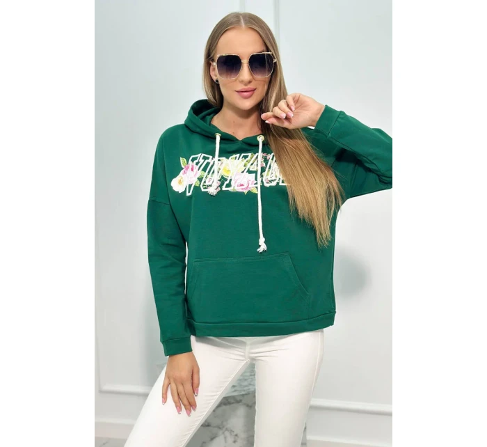 Mikina s nápisem Voyage zelený